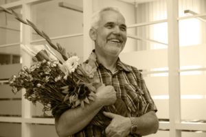 Dailininkas Henrikas Mazūras. Fotogr. V. Benašo. Panevėžys. 2014 m. H. Mazūras